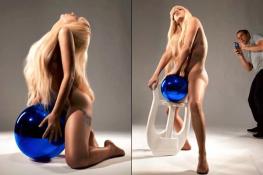 Lady Gaga meztelenül pinája közé vesz egy nagy labdát